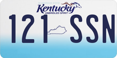 KY license plate 121SSN