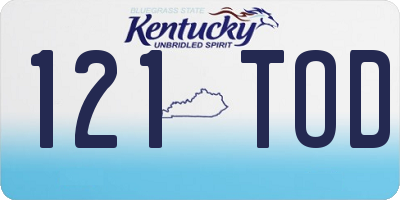 KY license plate 121TOD