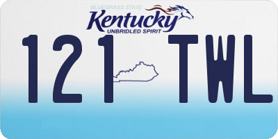KY license plate 121TWL