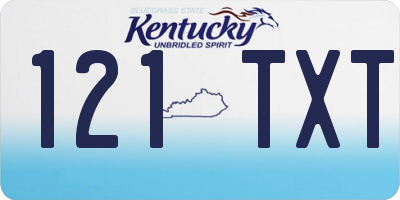 KY license plate 121TXT