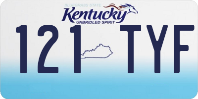 KY license plate 121TYF