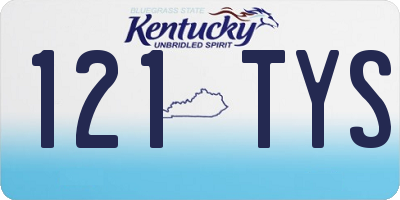 KY license plate 121TYS