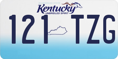 KY license plate 121TZG