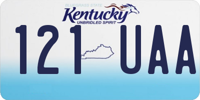 KY license plate 121UAA