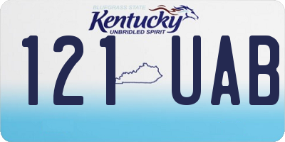 KY license plate 121UAB