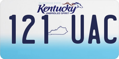 KY license plate 121UAC