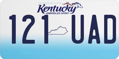 KY license plate 121UAD
