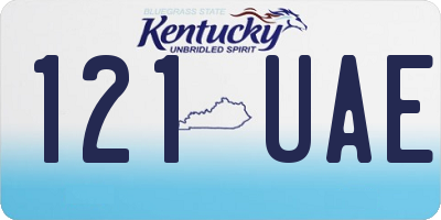 KY license plate 121UAE