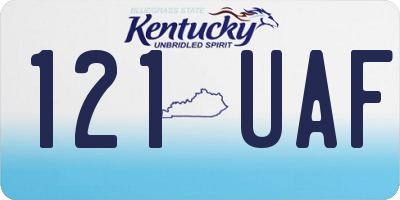 KY license plate 121UAF