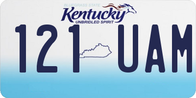KY license plate 121UAM
