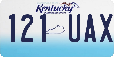 KY license plate 121UAX