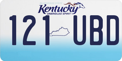 KY license plate 121UBD