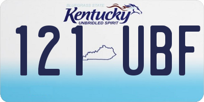 KY license plate 121UBF