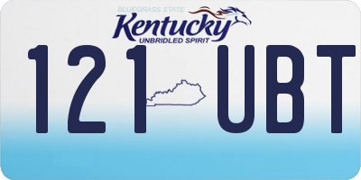 KY license plate 121UBT