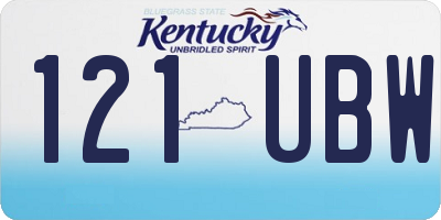 KY license plate 121UBW
