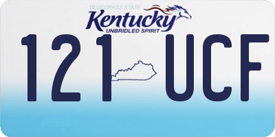 KY license plate 121UCF