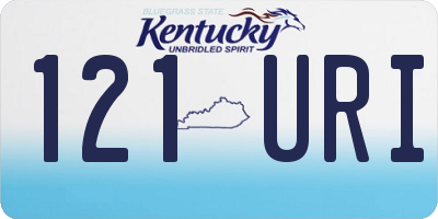 KY license plate 121URI