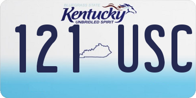 KY license plate 121USC