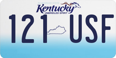 KY license plate 121USF
