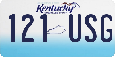 KY license plate 121USG