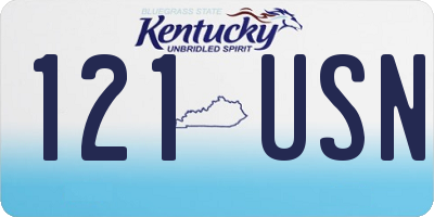 KY license plate 121USN