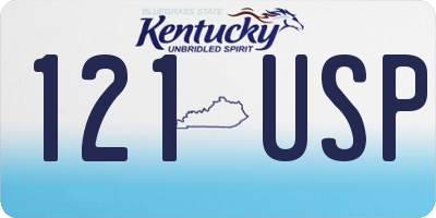 KY license plate 121USP