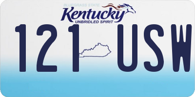 KY license plate 121USW