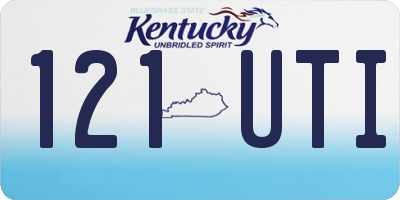 KY license plate 121UTI