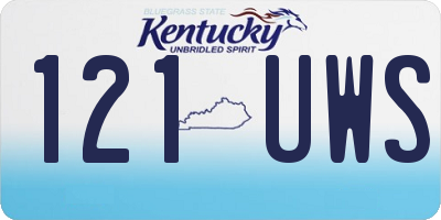 KY license plate 121UWS