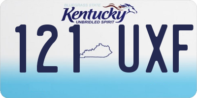 KY license plate 121UXF