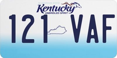 KY license plate 121VAF