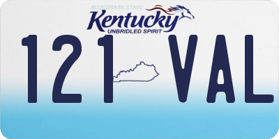KY license plate 121VAL