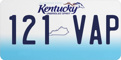 KY license plate 121VAP