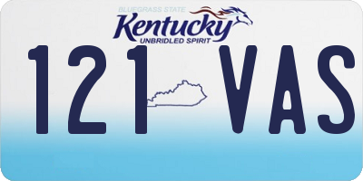KY license plate 121VAS