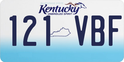 KY license plate 121VBF