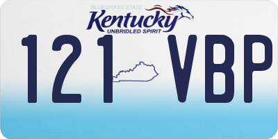 KY license plate 121VBP