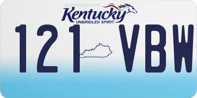 KY license plate 121VBW