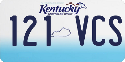 KY license plate 121VCS