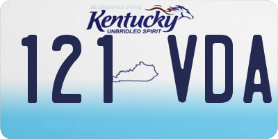 KY license plate 121VDA