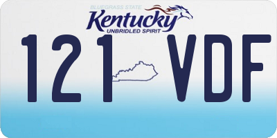 KY license plate 121VDF