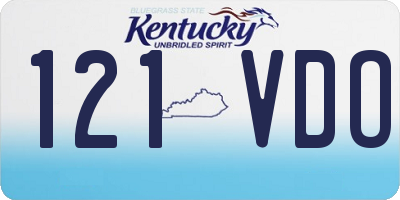 KY license plate 121VDO