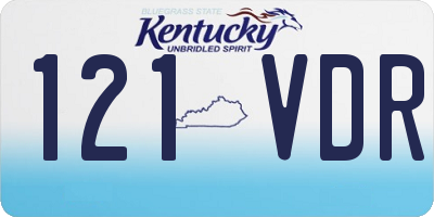 KY license plate 121VDR