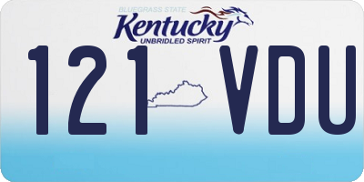 KY license plate 121VDU