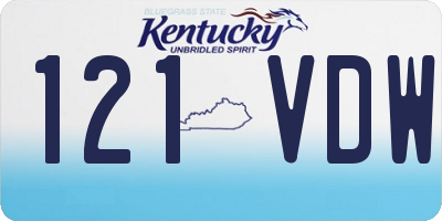 KY license plate 121VDW