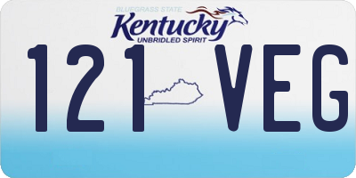 KY license plate 121VEG