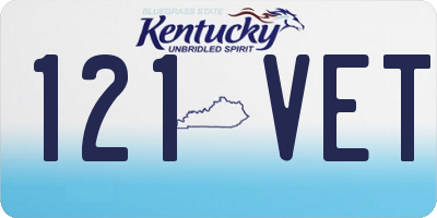 KY license plate 121VET