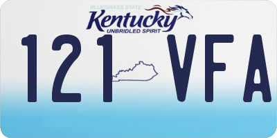 KY license plate 121VFA