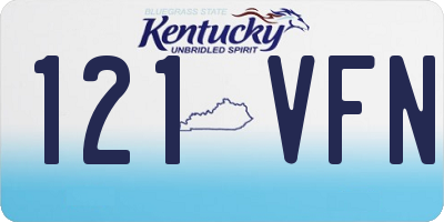 KY license plate 121VFN