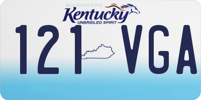 KY license plate 121VGA