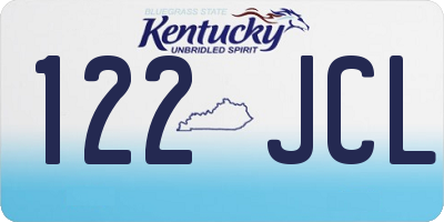 KY license plate 122JCL